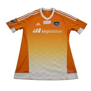 Houston Dynamo Shirt Men S Orange Adidas Print Dynamic Style Active Top Tee